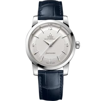 Omega Acesso exclusivo Seamaster 1948 38 mm, aço em bracelete de pele 511.13.38.20.02.002