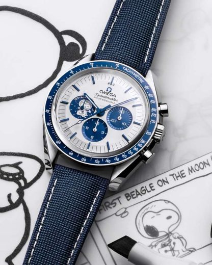 Omega Acesso exclusivo “Silver Snoopy Award” Speedmaster Série de aniversário 42 mm, aço em bracelete de tecido de nylon revestido 310.32.42.50.02.001 - Image 4