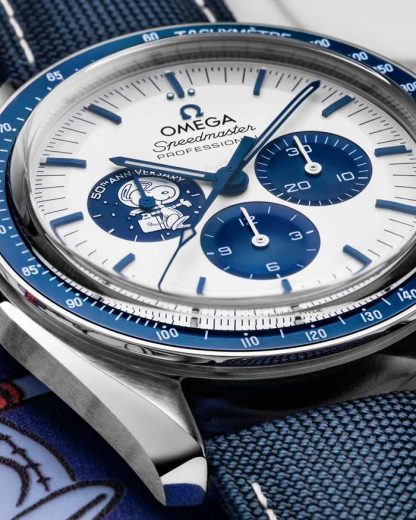 Omega Acesso exclusivo “Silver Snoopy Award” Speedmaster Série de aniversário 42 mm, aço em bracelete de tecido de nylon revestido 310.32.42.50.02.001 - Image 5