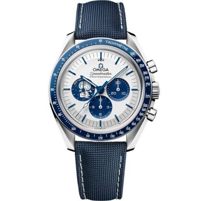 Omega Acesso exclusivo “Silver Snoopy Award” Speedmaster Série de aniversário 42 mm, aço em bracelete de tecido de nylon revestido 310.32.42.50.02.001