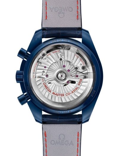 Omega Blue Side of the Moon Speedmaster Moonphase 44,25 mm, cerâmica azul em bracelete de pele 304.93.44.52.03.002 - Image 2