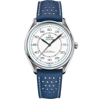Omega Conjunto de Edição Limitada Seamaster Olympic Official Timekeeper 39,5 mm, aço em bracelete de pele 522.32.40.20.04.001