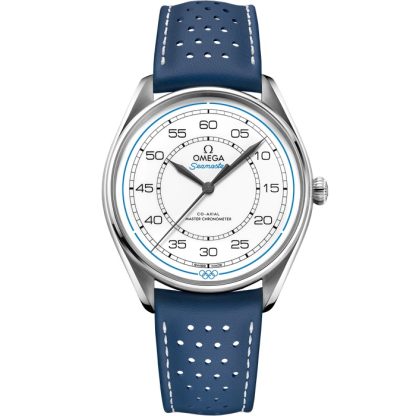 Omega Conjunto de Edição Limitada Seamaster Olympic Official Timekeeper 39,5 mm, aço em bracelete de pele 522.32.40.20.04.001