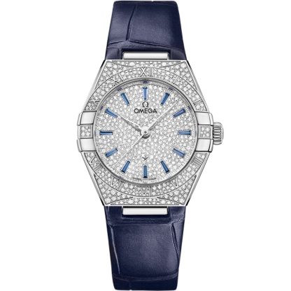 Omega Constellation 29 mm, Canopus Gold™ em bracelete de pele 131.58.29.20.99.003