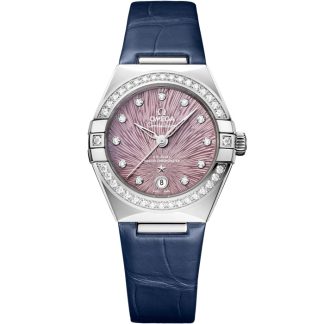 Omega Constellation 29 mm, aço em pele de crocodilo 131.18.29.20.60.001