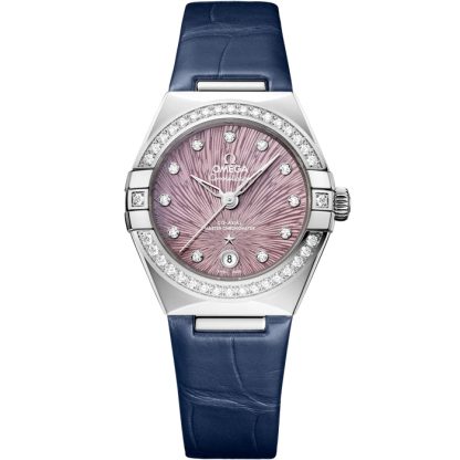 Omega Constellation 29 mm, aço em pele de crocodilo 131.18.29.20.60.001