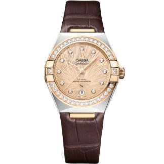 Omega Constellation 29 mm, aço - ouro Moonshine™ em pele de crocodilo 131.28.29.20.58.001
