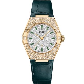 Omega Constellation 29 mm, ouro amarelo em bracelete de pele 131.58.29.20.99.002