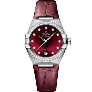 Omega Constellation 36 mm, aço em bracelete de pele 131.18.36.20.61.001