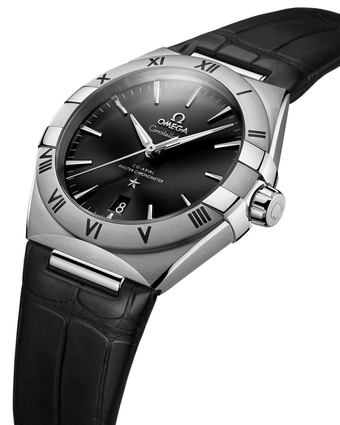 Omega Constellation 39 mm, aço em bracelete de pele 131.13.39.20.01.001 - Image 3