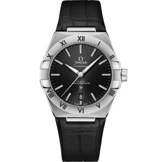Omega Constellation 39 mm, aço em bracelete de pele 131.13.39.20.01.001