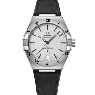 Omega Constellation 41 mm, aço em bracelete de borracha 131.12.41.21.06.001
