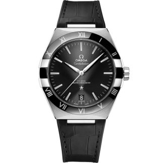 Omega Constellation 41 mm, aço em bracelete de pele 131.33.41.21.01.001