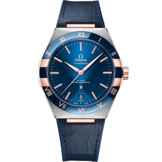 Omega Constellation 41 mm, aço - ouro Sedna™ em bracelete de pele 131.23.41.21.03.001