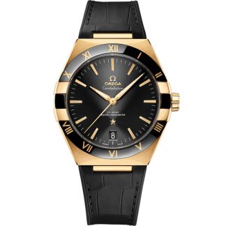 Omega Constellation 41 mm, ouro amarelo em bracelete de pele 131.63.41.21.01.001