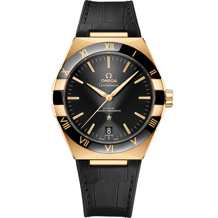Omega Constellation 41 mm, ouro amarelo em bracelete de pele 131.63.41.21.01.001