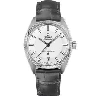 Omega Constellation Globemaster 39 mm, aço em bracelete de pele 130.33.39.21.02.001