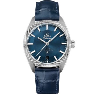 Omega Constellation Globemaster 39 mm, aço em bracelete de pele 130.33.39.21.03.001