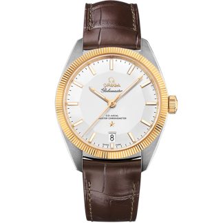 Omega Constellation Globemaster 39 mm, aço - ouro amarelo em bracelete de pele 130.23.39.21.02.001