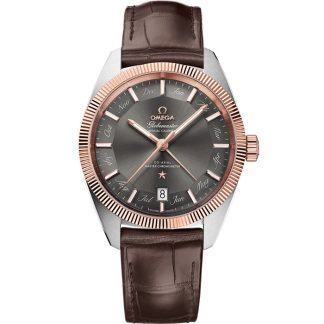 Omega Constellation Globemaster 41 mm, aço - ouro Sedna™ em bracelete de pele 130.23.41.22.06.001