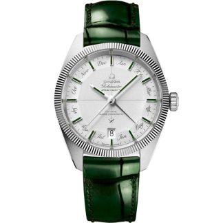 Omega Constellation Globemaster 41 mm, platina em bracelete de pele 130.93.41.22.99.002