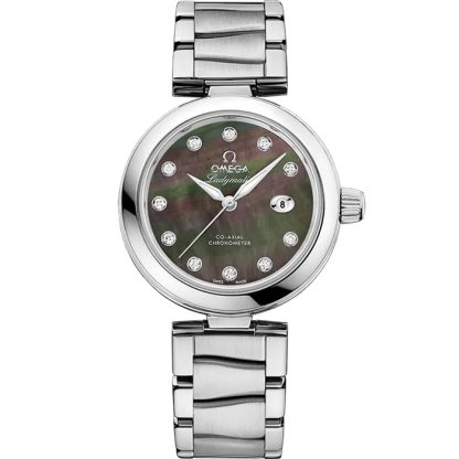 Omega De Ville Ladymatic 34 mm, aço em aço 425.30.34.20.57.004