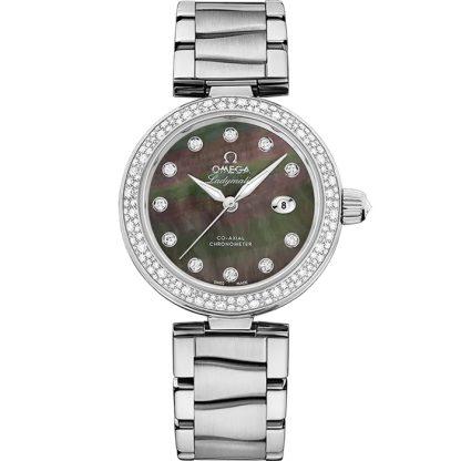 Omega De Ville Ladymatic 34 mm, aço em aço 425.35.34.20.57.004