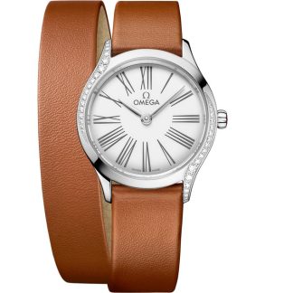 Omega De Ville Mini Trésor 26 mm, aço em pele 428.17.26.60.04.005