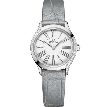 Omega De Ville Mini Trésor 26 mm, aço em pele de crocodilo 428.18.26.60.04.001