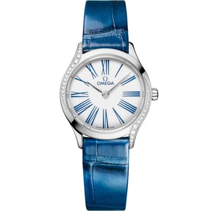 Omega De Ville Mini Trésor 26 mm, aço em pele de crocodilo 428.18.26.60.04.002