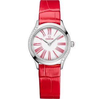 Omega De Ville Mini Trésor 26 mm, aço em pele de crocodilo 428.18.26.60.04.003