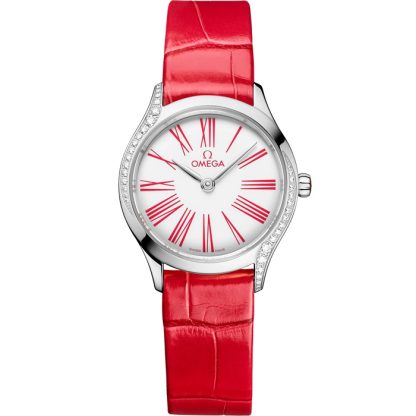 Omega De Ville Mini Trésor 26 mm, aço em pele de crocodilo 428.18.26.60.04.003
