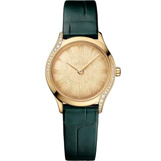 Omega De Ville Mini Trésor 26 mm, ouro Moonshine™ em pele de crocodilo 428.58.26.60.99.001