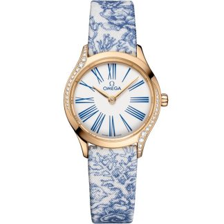 Omega De Ville Mini Trésor 26 mm, ouro Moonshine™ em toile de jouy 428.57.26.60.04.001