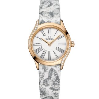 Omega De Ville Mini Trésor 26 mm, ouro Moonshine™ em toile de jouy 428.57.26.60.04.002