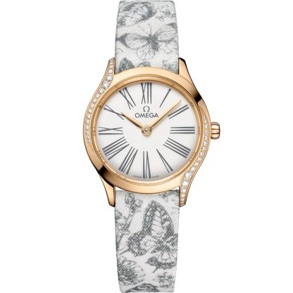 Omega De Ville Mini Trésor 26 mm, ouro Moonshine™ em toile de jouy 428.57.26.60.04.002