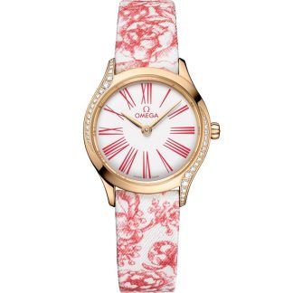 Omega De Ville Mini Trésor 26 mm, ouro Moonshine™ em toile de jouy 428.57.26.60.04.003