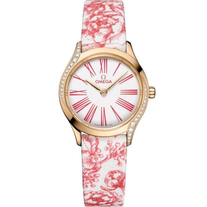 Omega De Ville Mini Trésor 26 mm, ouro Moonshine™ em toile de jouy 428.57.26.60.04.003