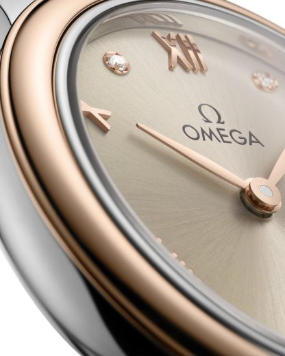 Omega De Ville Prestige 27,5 mm, aço - ouro Sedna™ em bracelete de pele 434.23.28.60.59.001 - Image 3