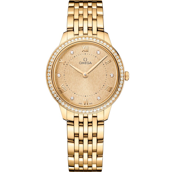 Omega De Ville Prestige 30 mm, ouro amarelo em ouro amarelo 434.55.30.60.58.001
