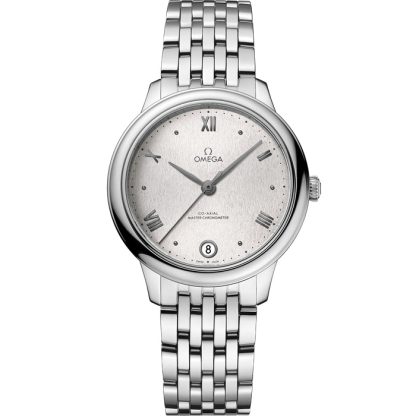 Omega De Ville Prestige 34 mm, aço em aço 434.10.34.20.02.001