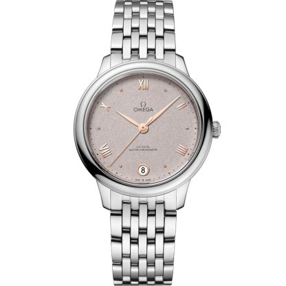 Omega De Ville Prestige 34 mm, aço em aço 434.10.34.20.02.002