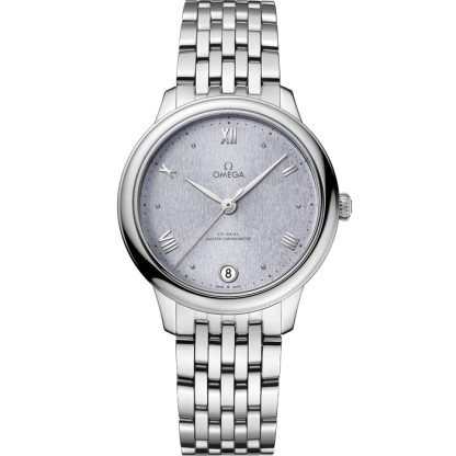 Omega De Ville Prestige 34 mm, aço em aço 434.10.34.20.03.001