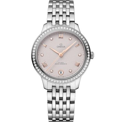 Omega De Ville Prestige 34 mm, aço em aço 434.15.34.20.52.002