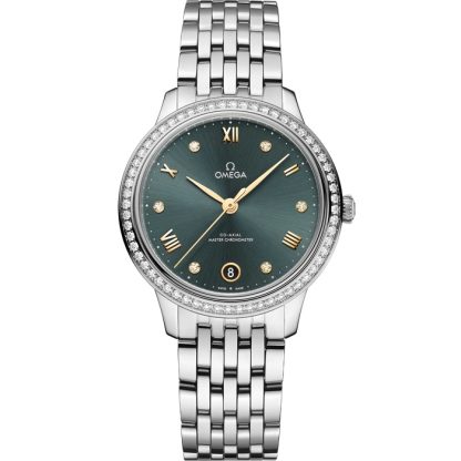 Omega De Ville Prestige 34 mm, aço em aço 434.15.34.20.60.001