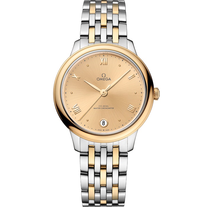 Omega De Ville Prestige 34 mm, aço - ouro amarelo em aço - ouro amarelo 434.20.34.20.08.001