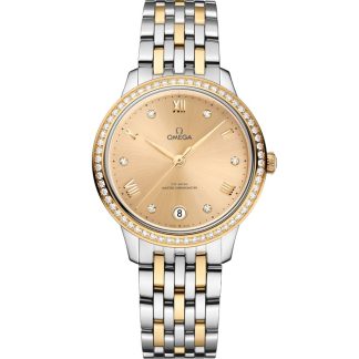 Omega De Ville Prestige 34 mm, aço - ouro amarelo em aço - ouro amarelo 434.25.34.20.58.001