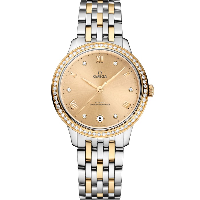 Omega De Ville Prestige 34 mm, aço - ouro amarelo em aço - ouro amarelo 434.25.34.20.58.001