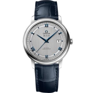 Omega De Ville Prestige 39,5 mm, aço em bracelete de pele 424.13.40.20.02.003
