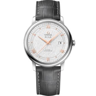 Omega De Ville Prestige 39,5 mm, aço em bracelete de pele 424.13.40.20.02.005